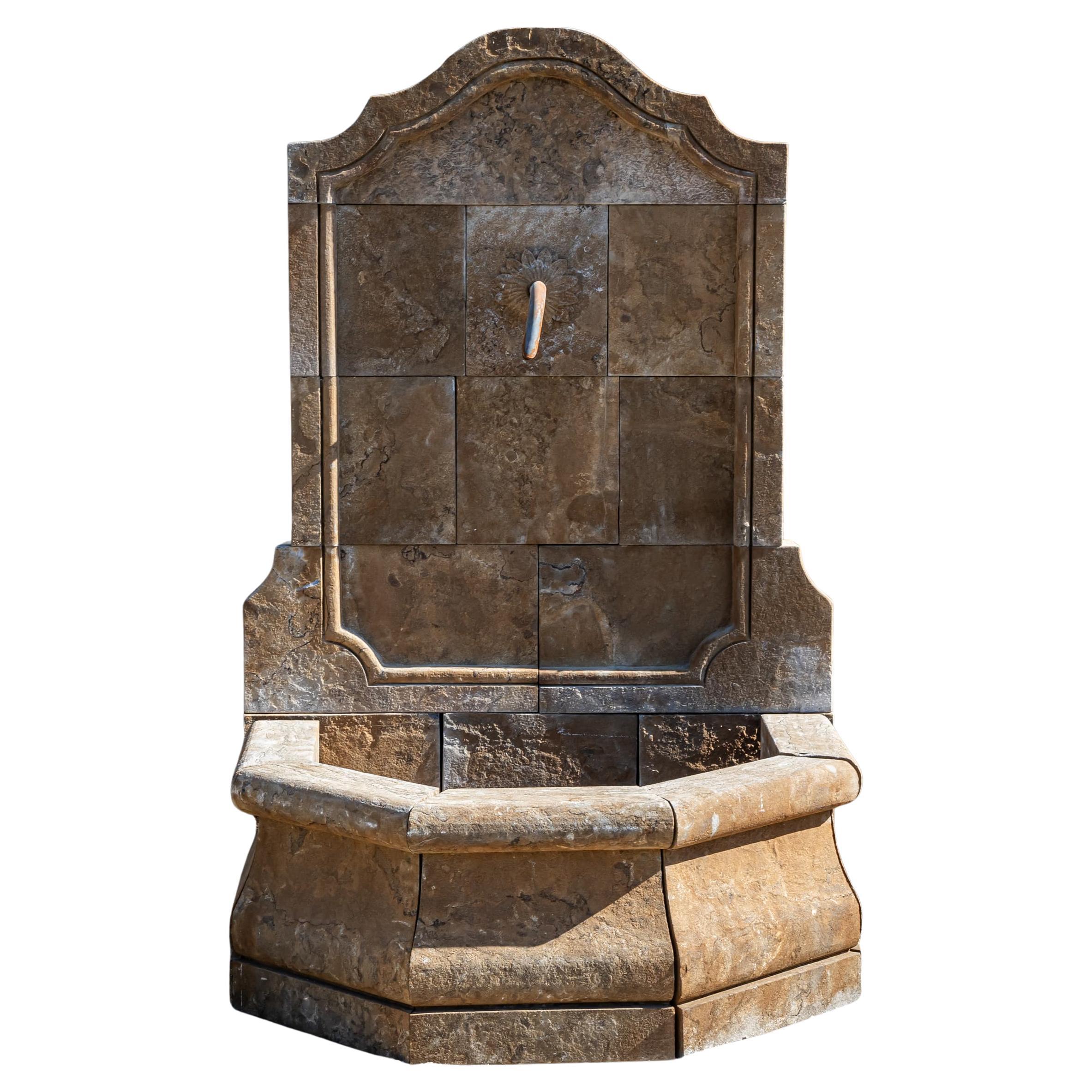 Stone Wall Fountain in Renaissance Style, 21st Century For Sale