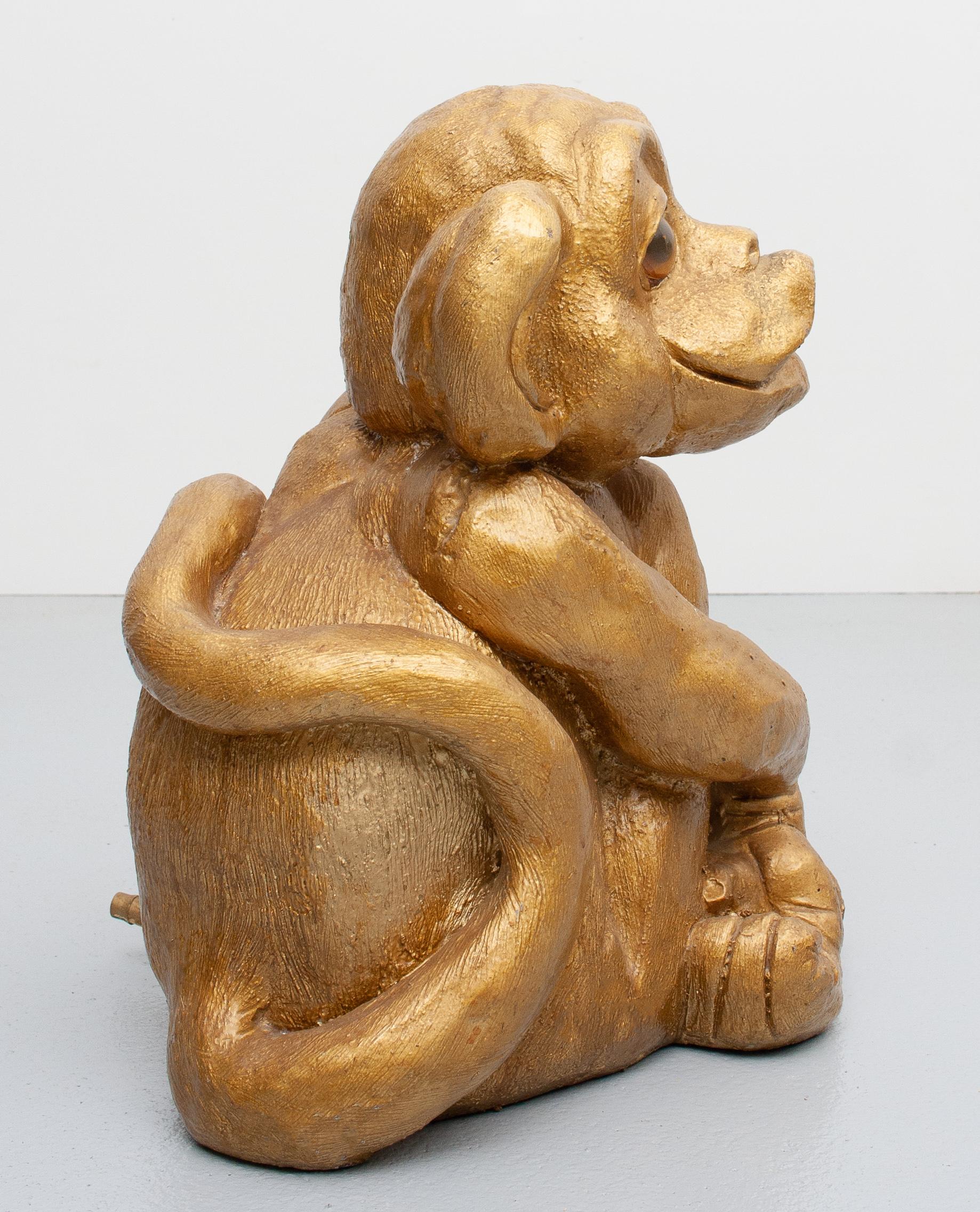 Cast Stone Stone Ware Garden Monkey Fountain, 1970s For Sale