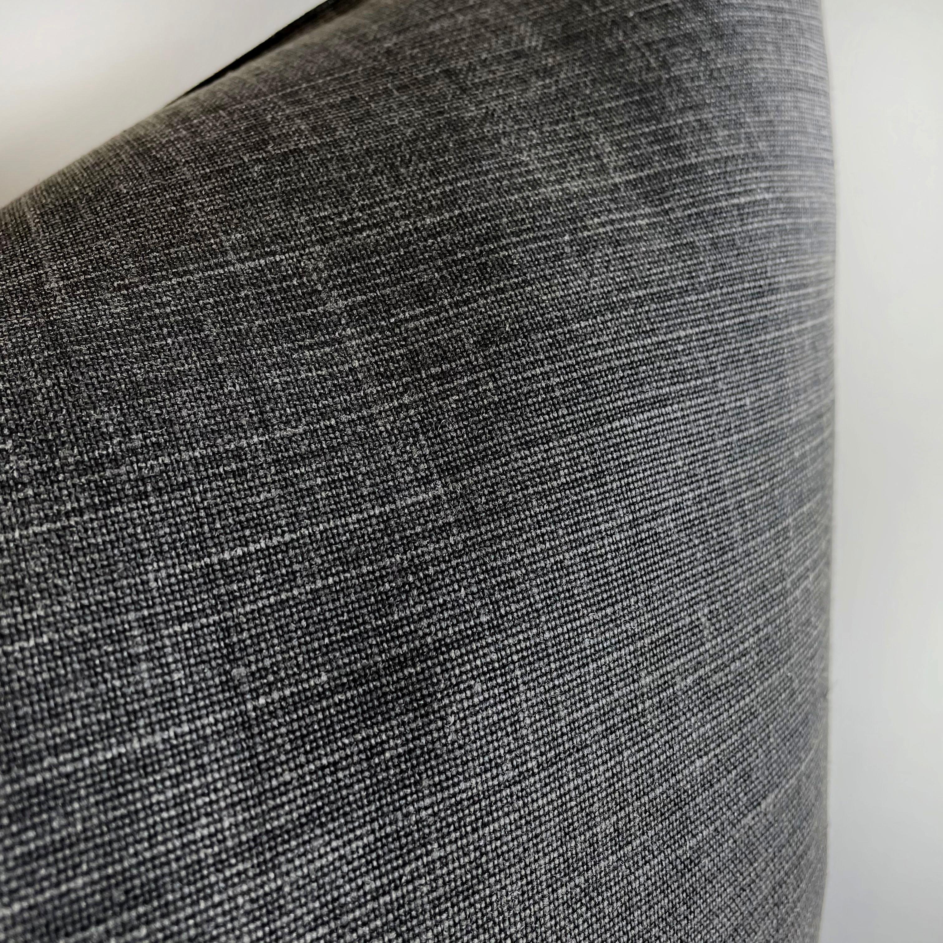 Stone Washed Faded Black Belgian Linen Accent Pillow In New Condition For Sale In Brea, CA