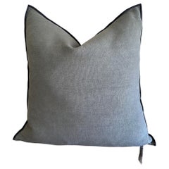 Stone Washed French Linen Accent Pillow in Crocodile