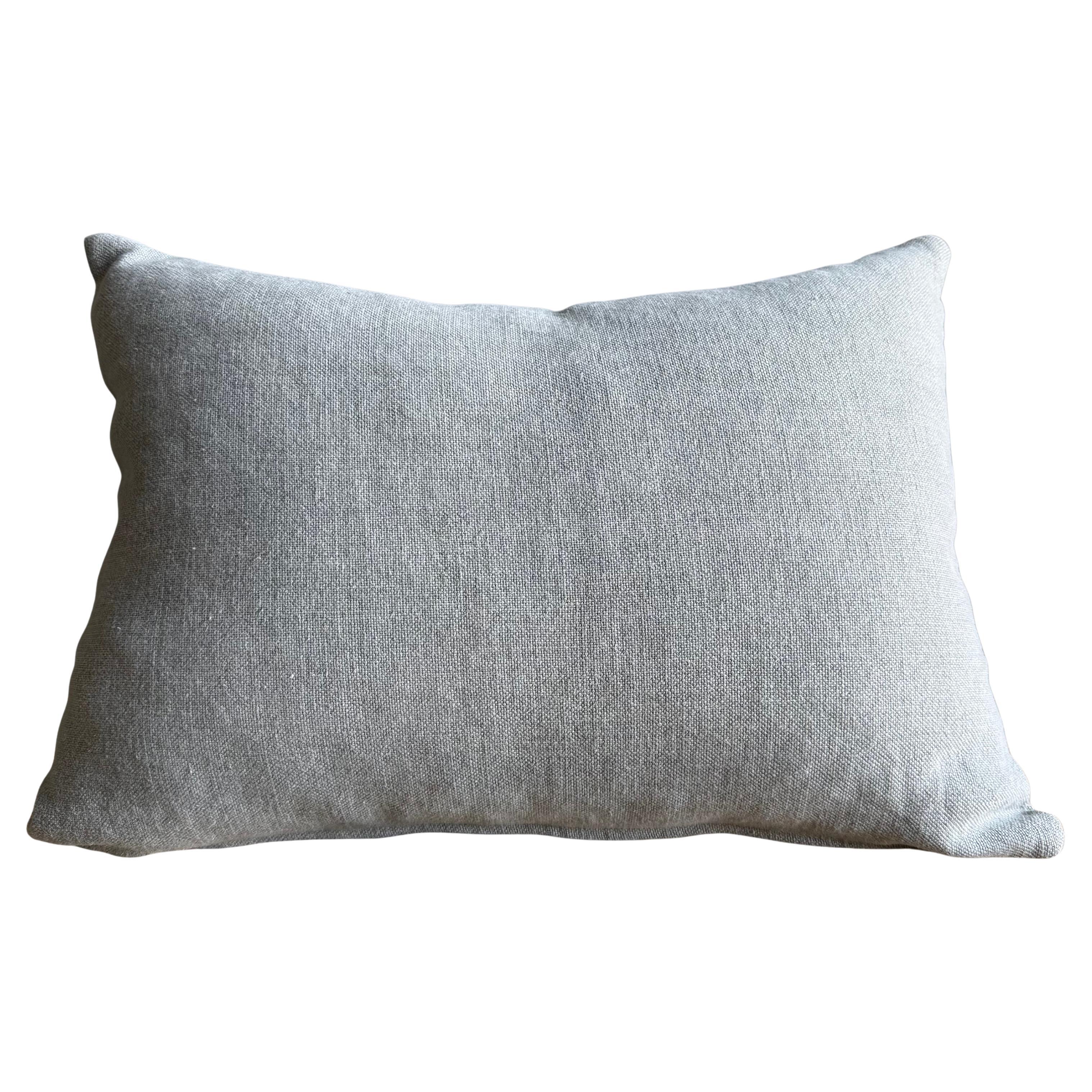Stone Washed Linen Lumbar Pillow with Down Insert