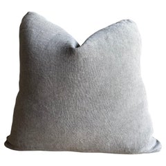 Stone Washed Linen Pillow in Whale Gray with Down Insert