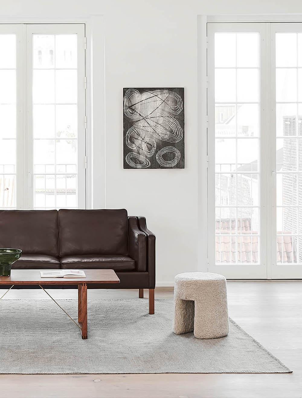 Post-Modern Stone with Stitches Escape Kelim Carpet by Massimo Copenhagen For Sale