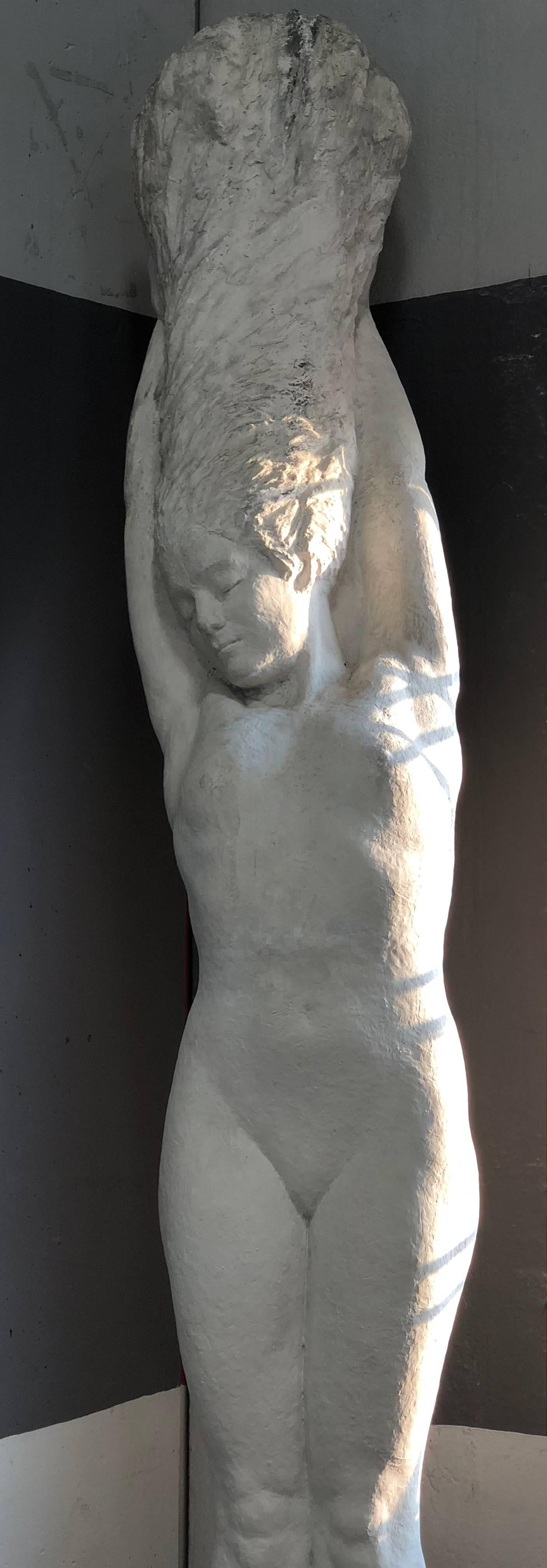 Mid-Century Modern Stone Women Huge Statue Italy