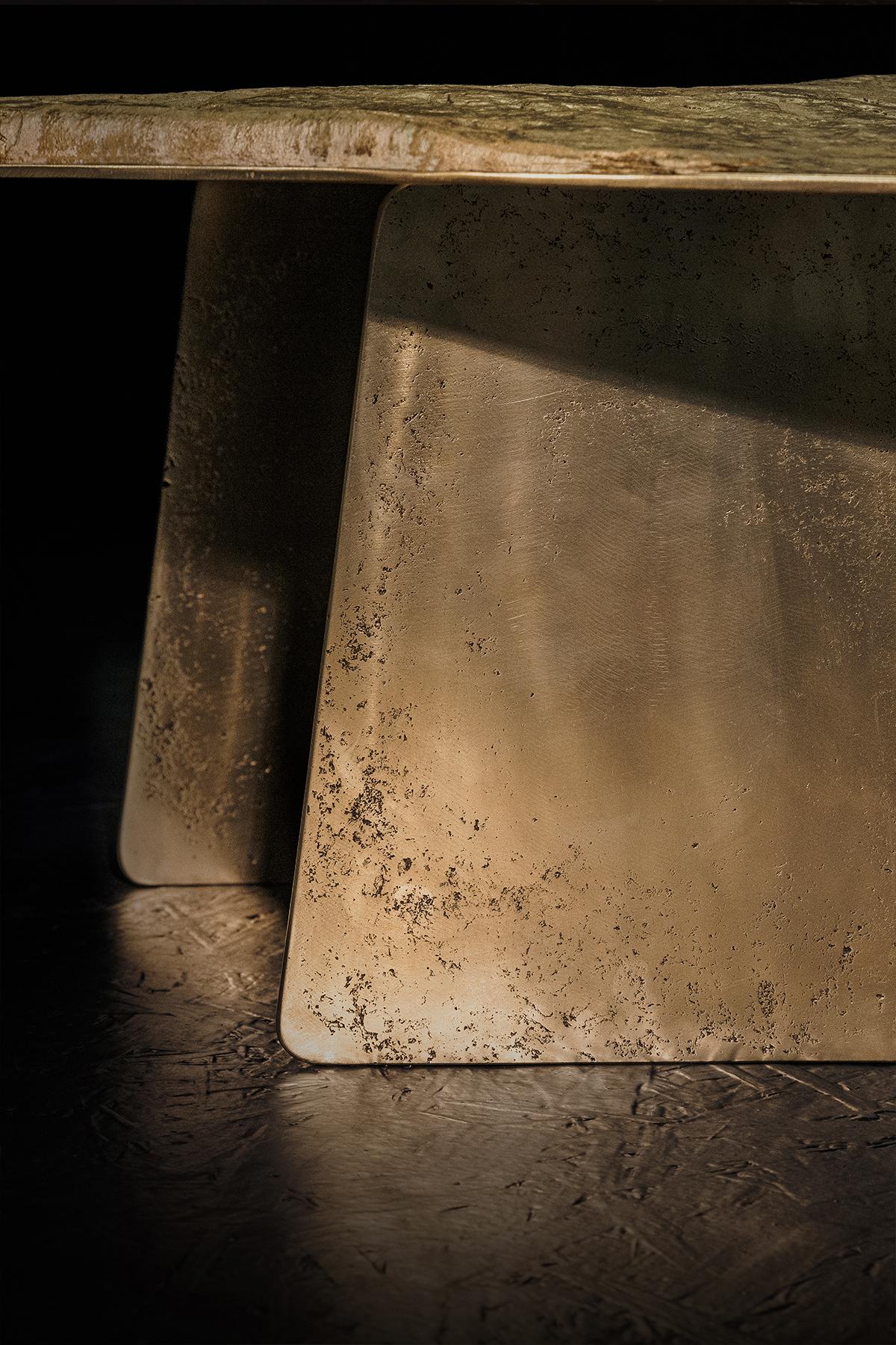 Laiton Stoneage Coffee Table en vente