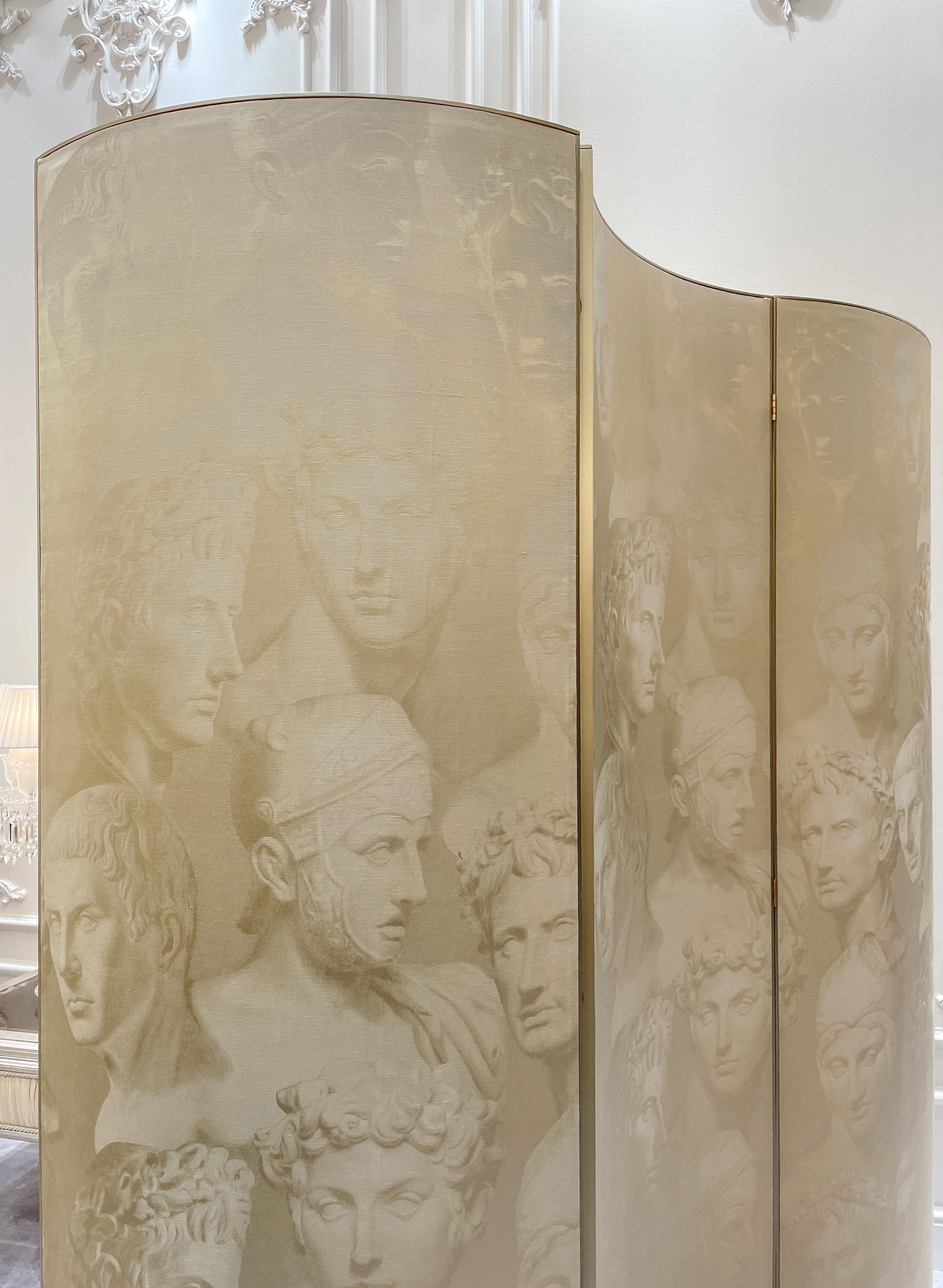 Metal Stoned Romans Folding Screen 'Separe' Room Divider  For Sale