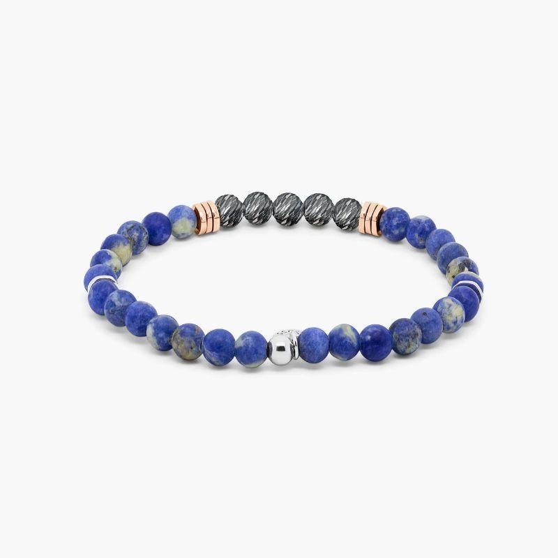 Stonehenge Bracelet with Sodalite in Sterling Silver, Size L In New Condition For Sale In Fulham business exchange, London