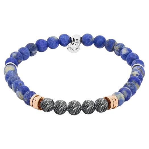 Stonehenge Bracelet with Sodalite in Sterling Silver, Size L For Sale