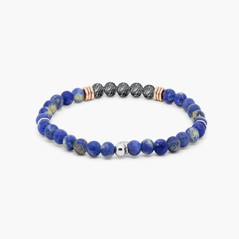 Stonehenge Bracelet with Sodalite in Sterling Silver, Size M In New Condition For Sale In Fulham business exchange, London