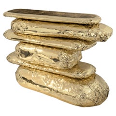 Stonehenge Console - Hand-Crafted Polished Brass & Turned Marble - Boca do Lobo
