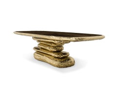 Stonehenge Dining Table - Hand-Crafted Brass & Turned Marble - Boca do Lobo