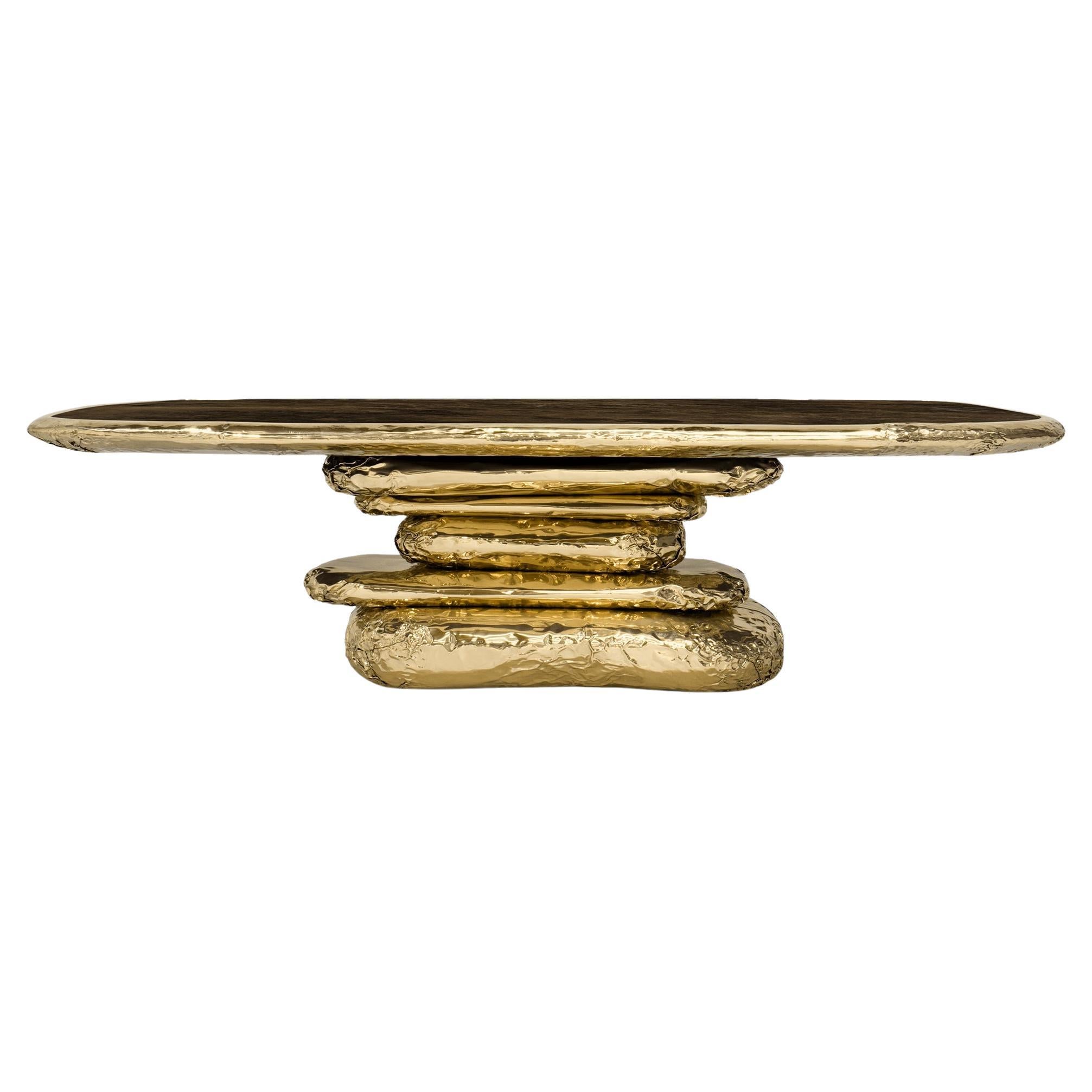 Stonehenge Dining Table - Hand-Crafted Brass & Turned Marble - Boca do Lobo
