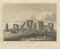 Stonehenge from the South West, Wiltshire, Antique Steel Engraving, 1831