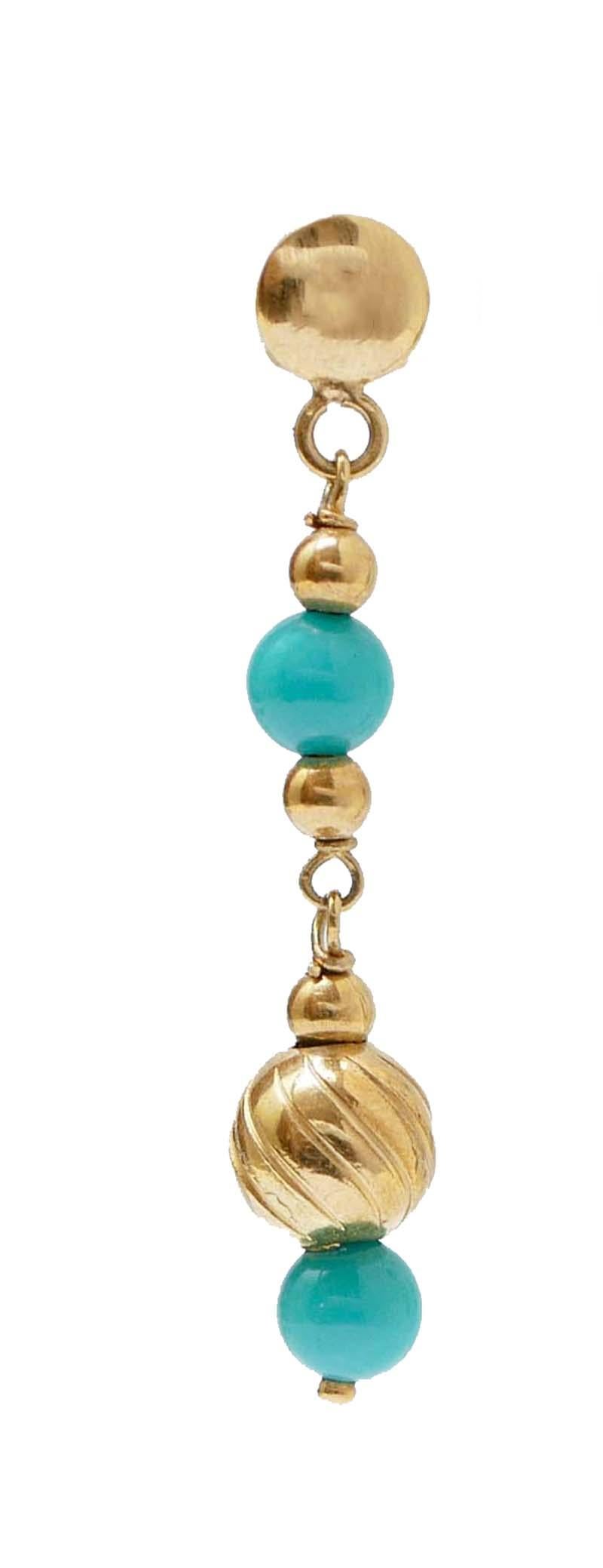 Semplici orecchini con struttura in oro giallo 18 kt montati con sfere di pietre.
Questi orecchini sono stati realizzati totalmente a mano da maestri orafi italiani e sono in perfette condizioni.
Pietre 0,50 gr
Peso totale 4.20 gr
RF  +OEO
K.K.

Per