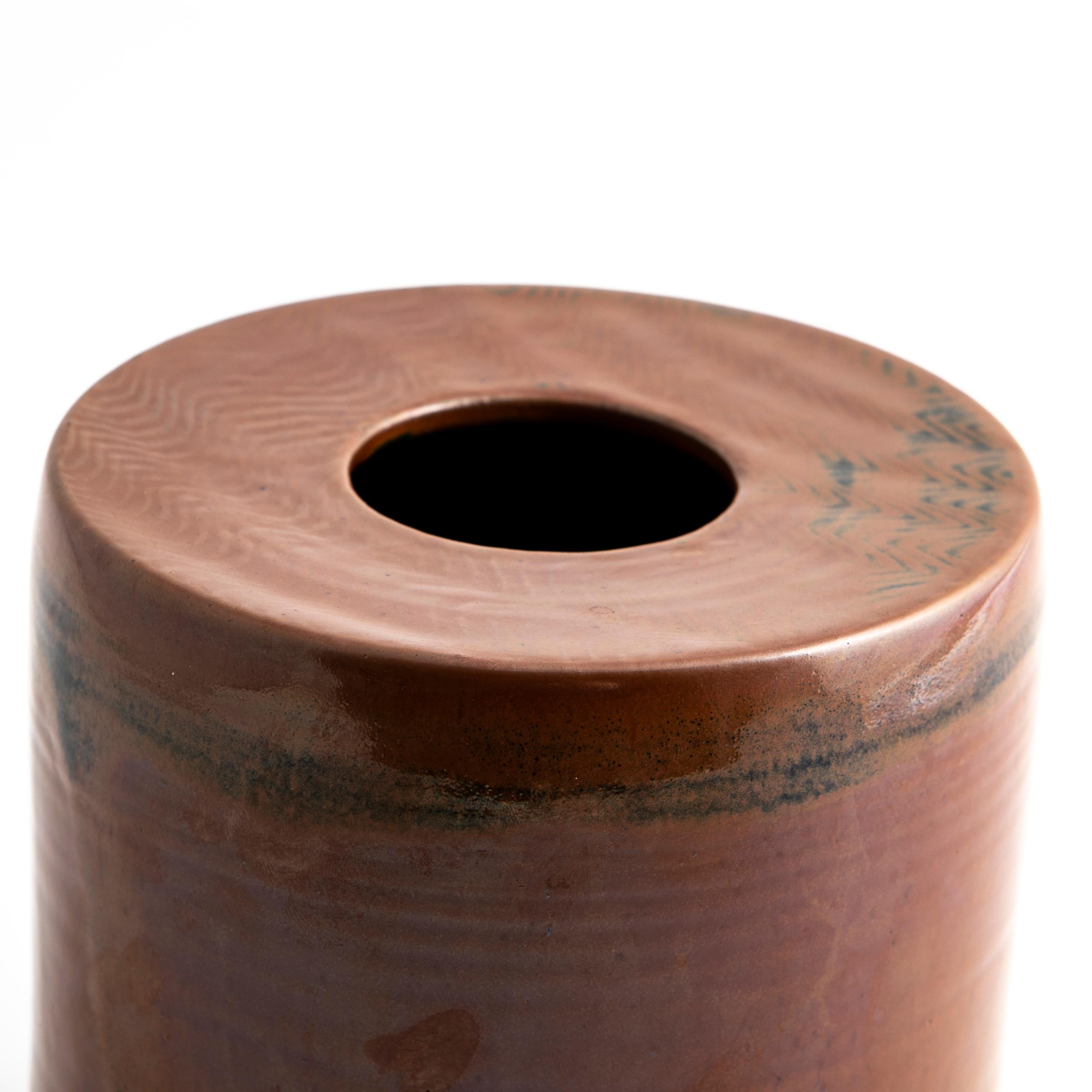 Glazed Stonevare Vase by Jacob Bang For Sale