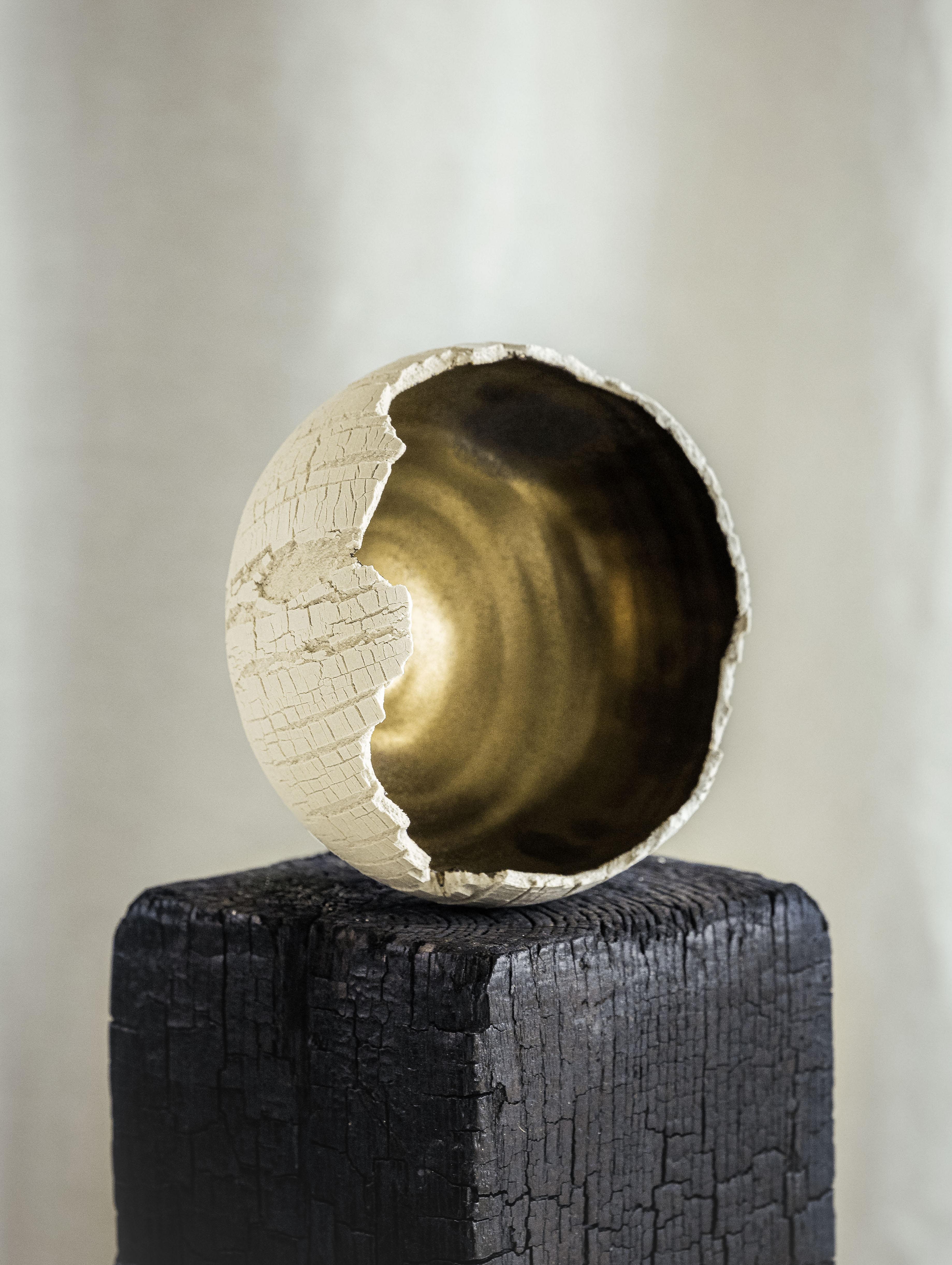 Post-Modern Stoneware and Bronze, Distressed Form NO.1  by Alexandria Roby For Sale