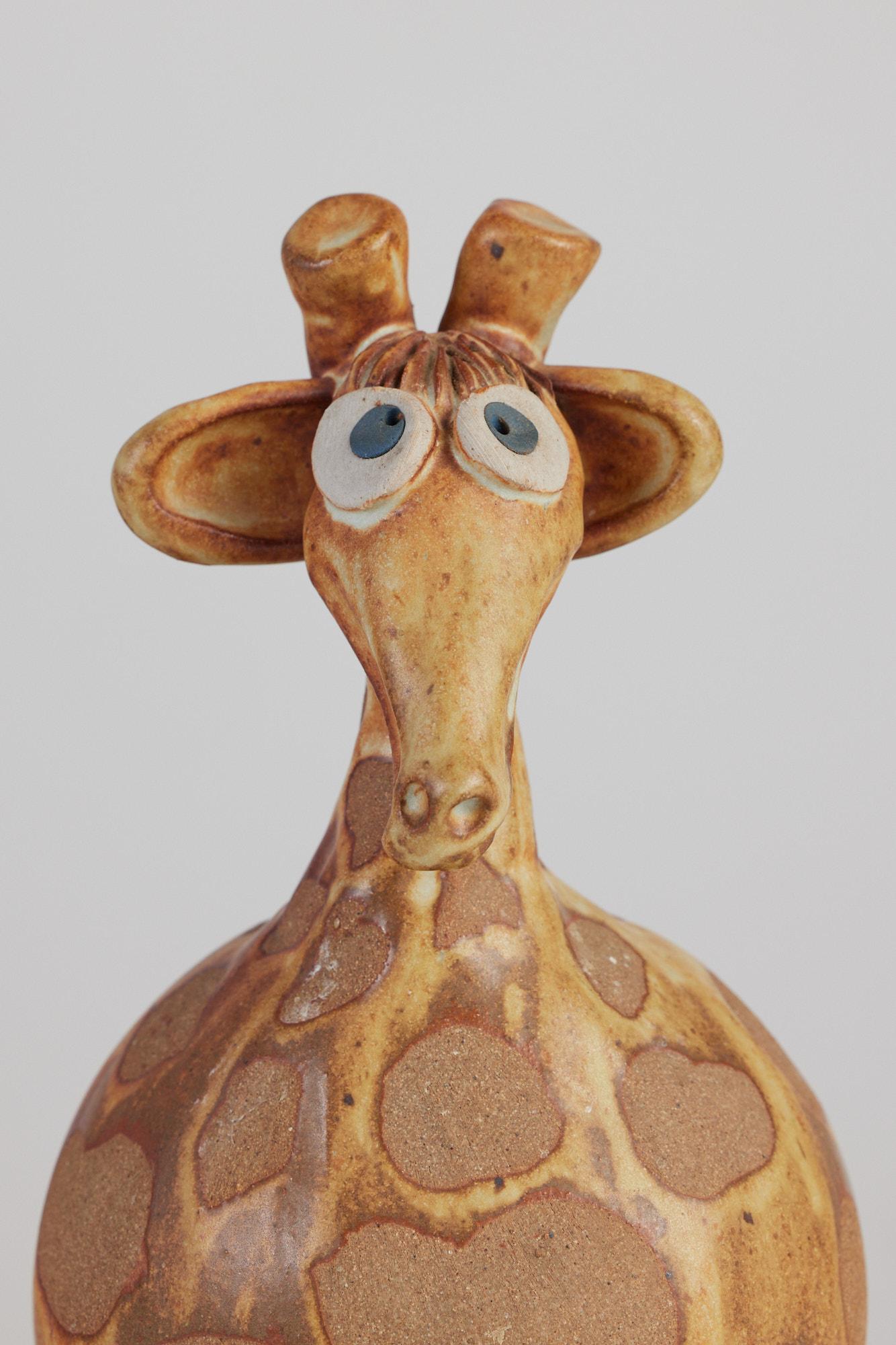 Stoneware and Glazed Ceramic Giraffe Sculptural Piggy Bank 1