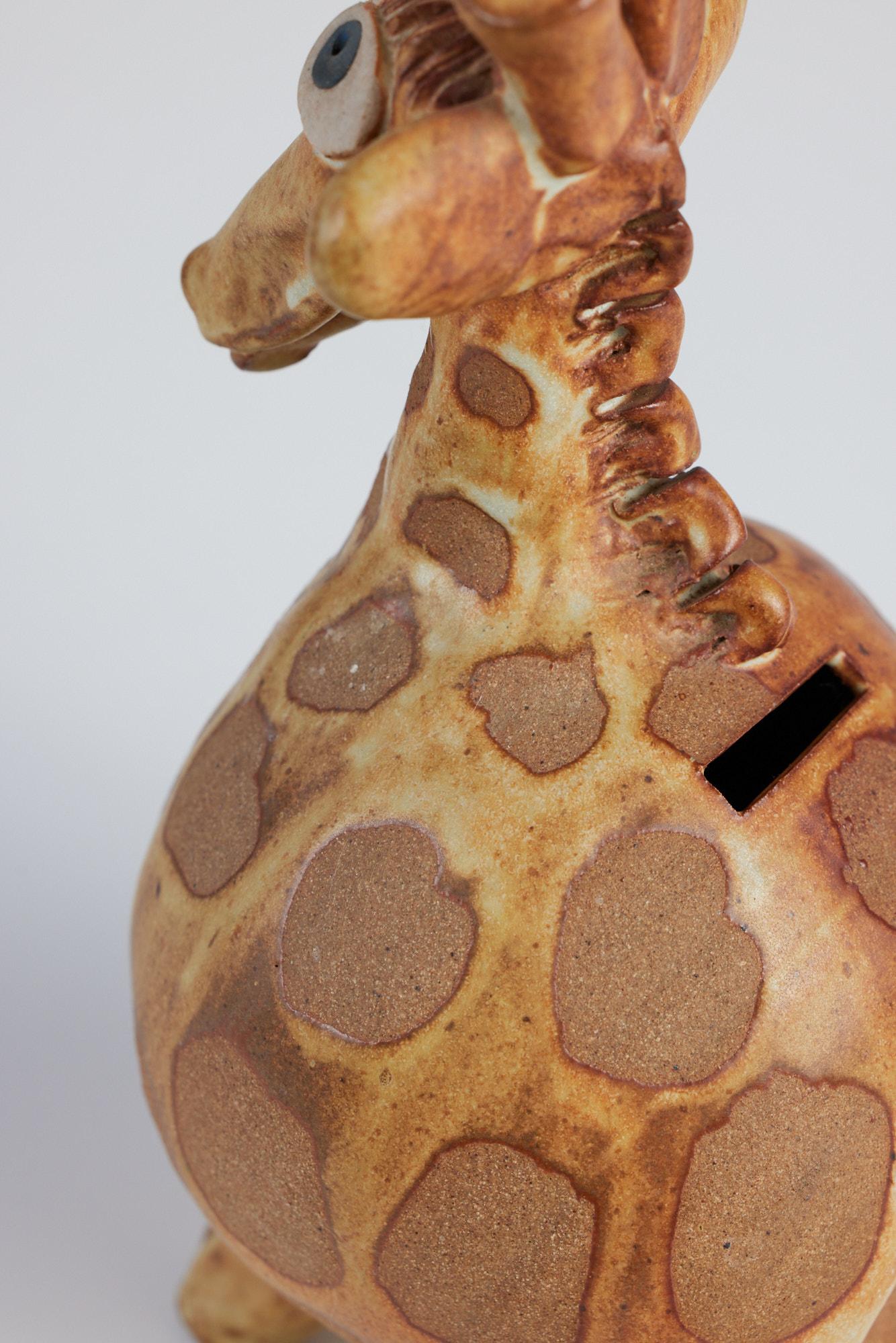 Stoneware and Glazed Ceramic Giraffe Sculptural Piggy Bank 2
