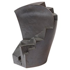 Stoneware and oxides sculpture entitled « Escaliers dérobés » by Pierre Martinon