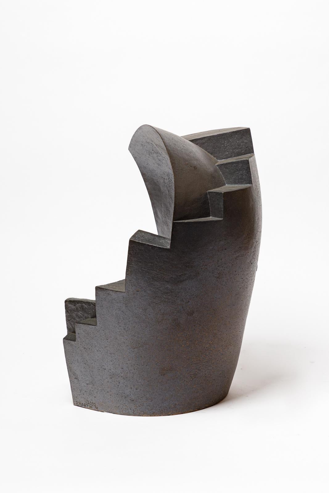 Français Sculpture en grès et oxydes intitulée 