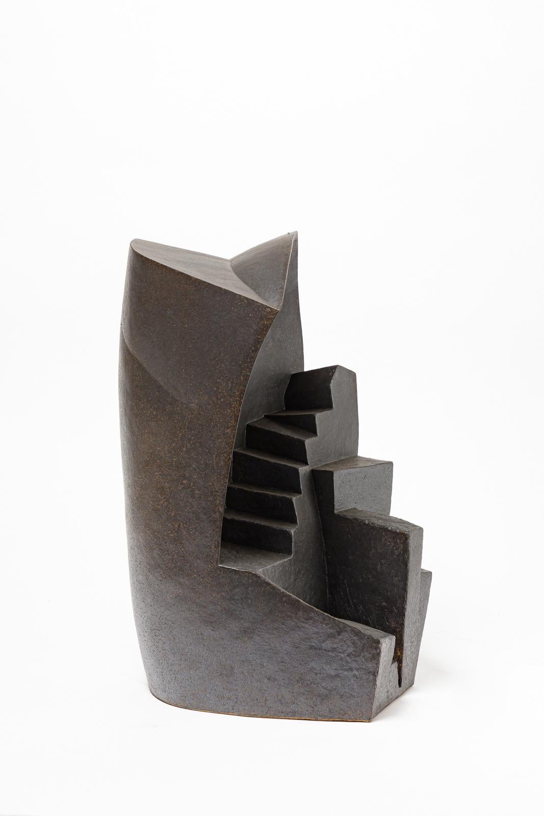 Sculpture en grès et oxydes intitulée 