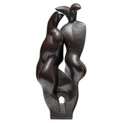 Stoneware and oxides sculpture entitled « Le lien » by Pierre Martinon, 2024.