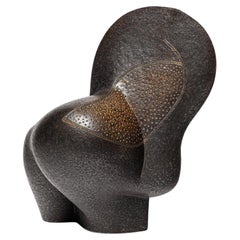 Stoneware and oxides sculpture « Rondeurs et taches de rousseur » by P Martinon