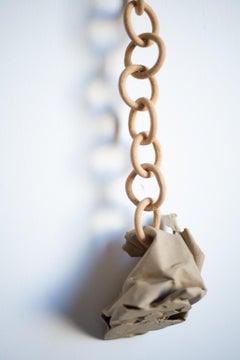 Stoneware and Porcelain Chain-Link Wall Sculpture by Taylor Kibby