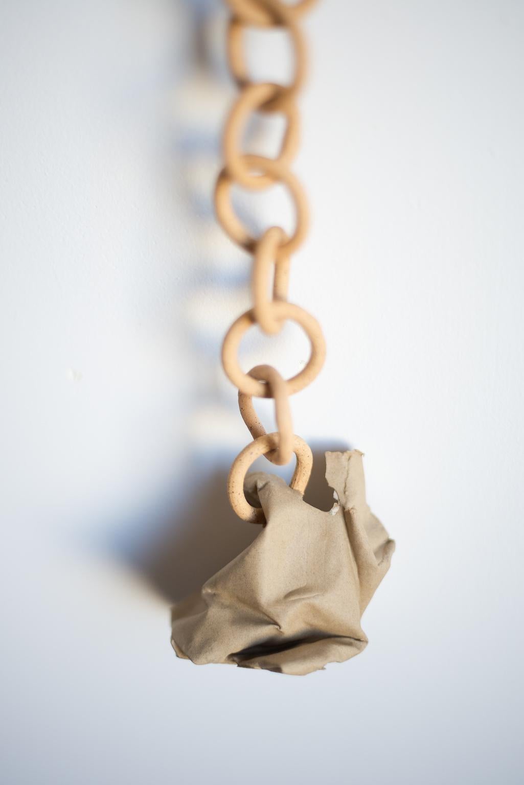 Contemporary Stoneware and Porcelain Chain-Link Wall Sculpture by Taylor Kibby