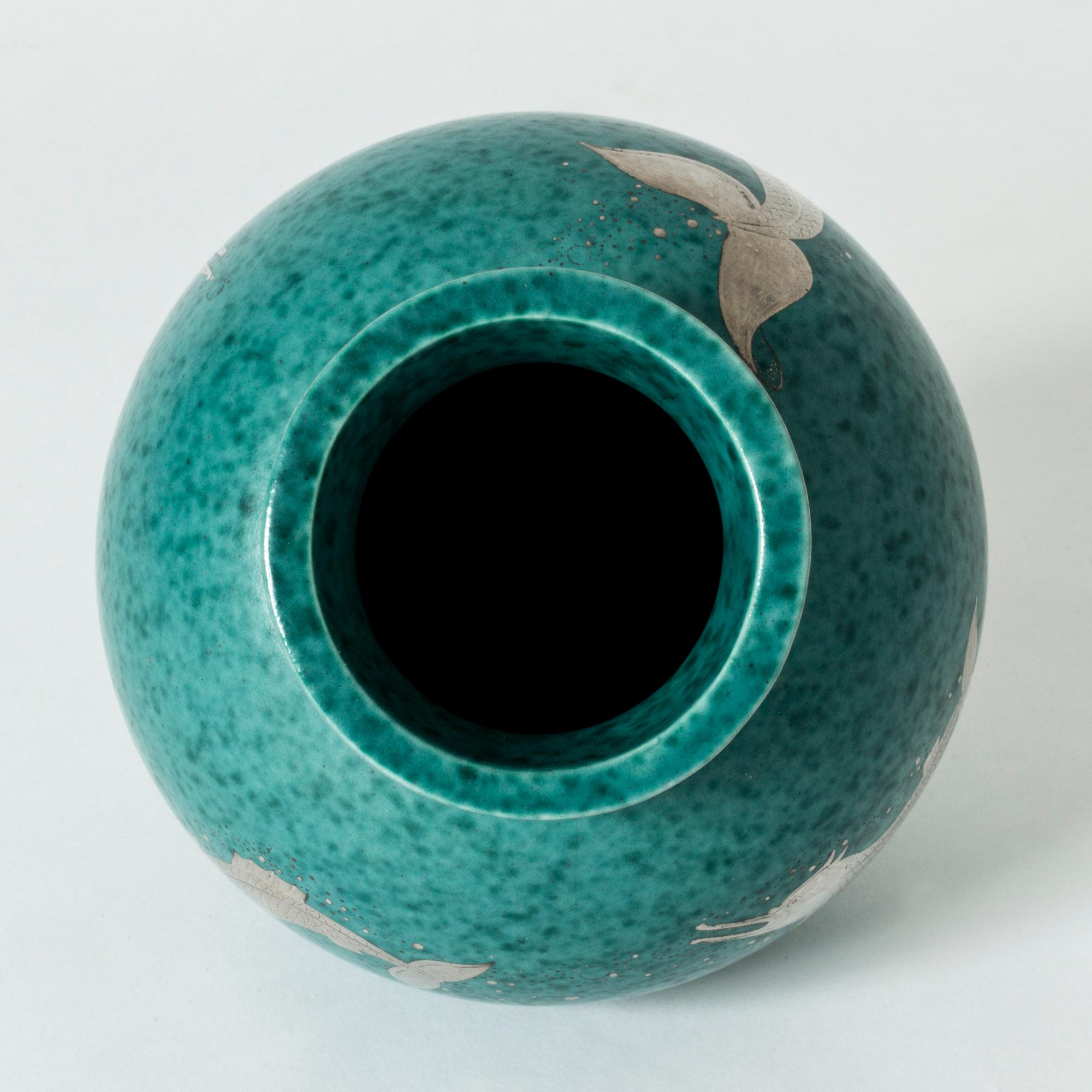 Stoneware “Argenta” Vase by Wilhelm Kåge for Gustavberg In Good Condition In Stockholm, SE