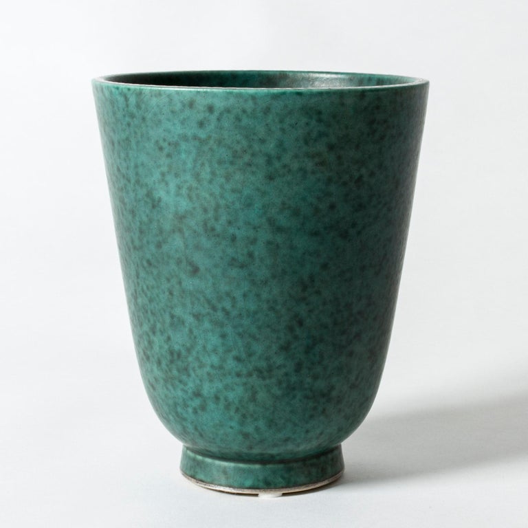 Stoneware “Argenta” Vase by Wilhelm Kåge for Gustavsberg, Sweden, 1940s For Sale 3