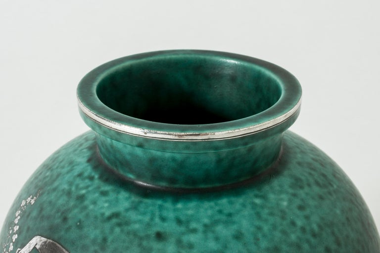 Stoneware "Argenta" Vase by Wilhelm Kåge for Gustavsberg, Sweden, 1940s For  Sale at 1stDibs