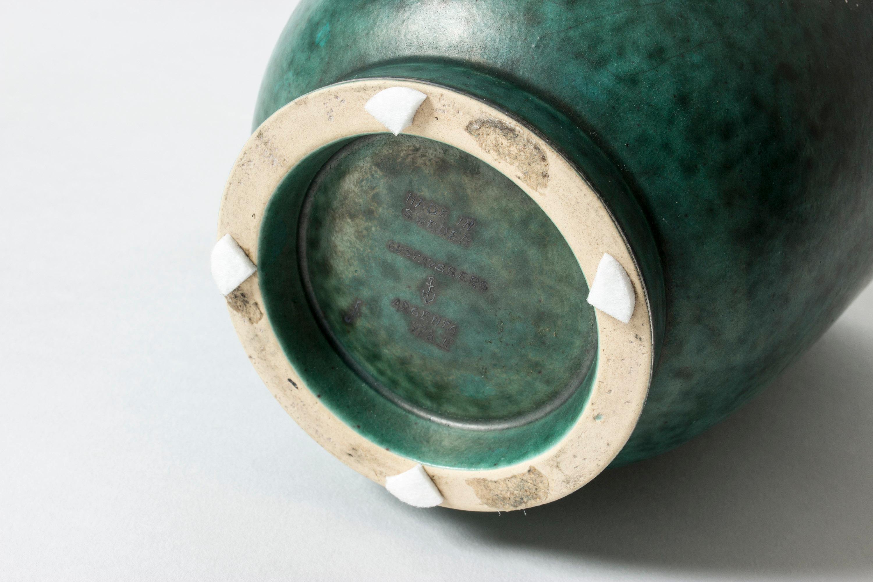 Stoneware “Argenta” Vase by Wilhelm Kåge for Gustavsberg, Sweden, 1940s 2