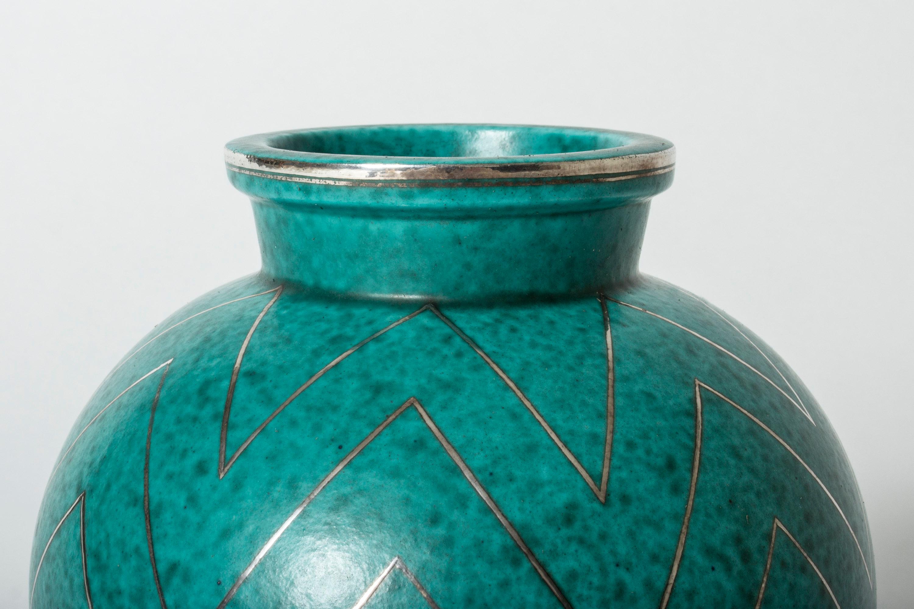 Swedish Stoneware “Argenta” Vase by Wilhelm Kåge