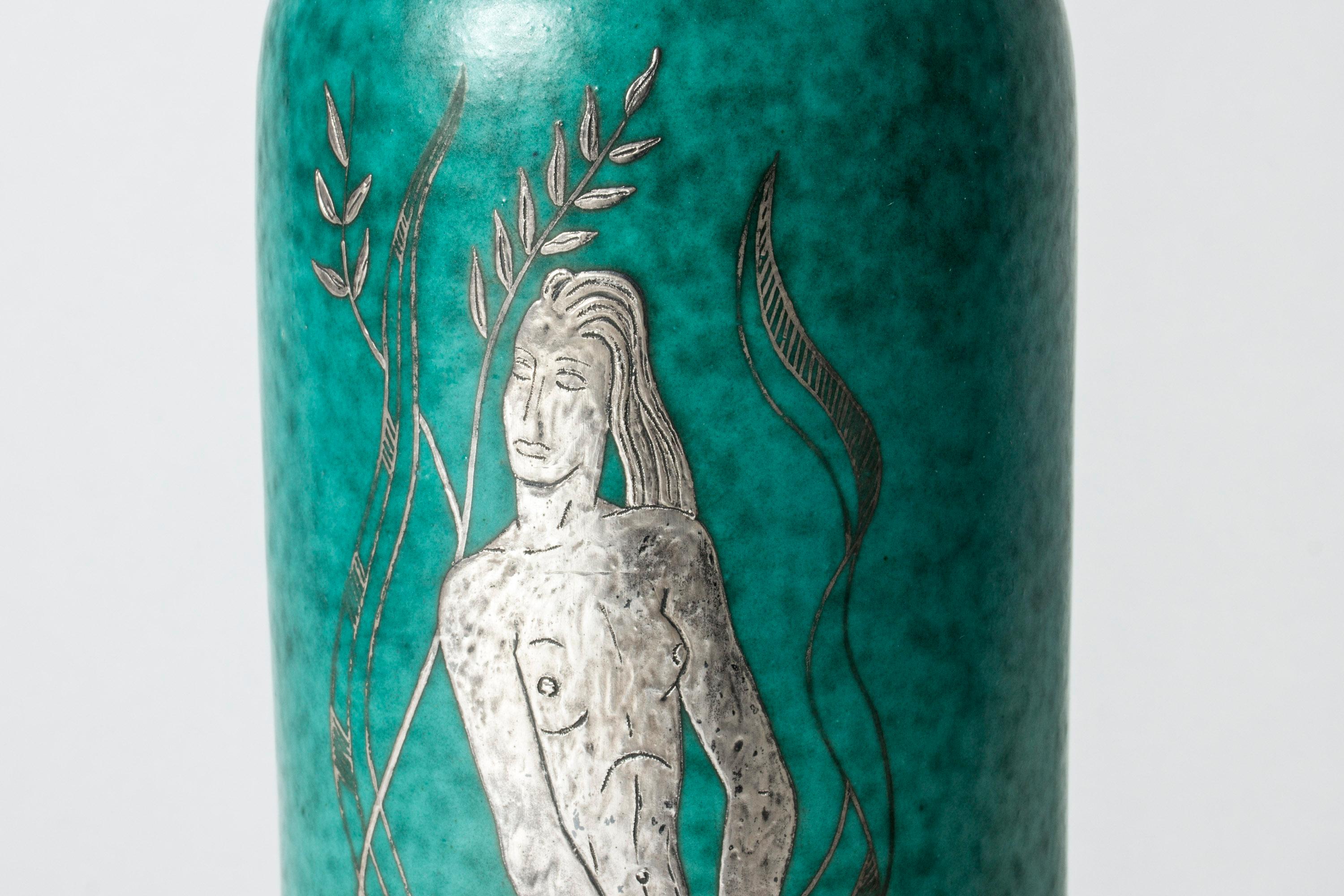 Stoneware “Argenta” Vase by Wilhelm Kåge In Good Condition In Stockholm, SE