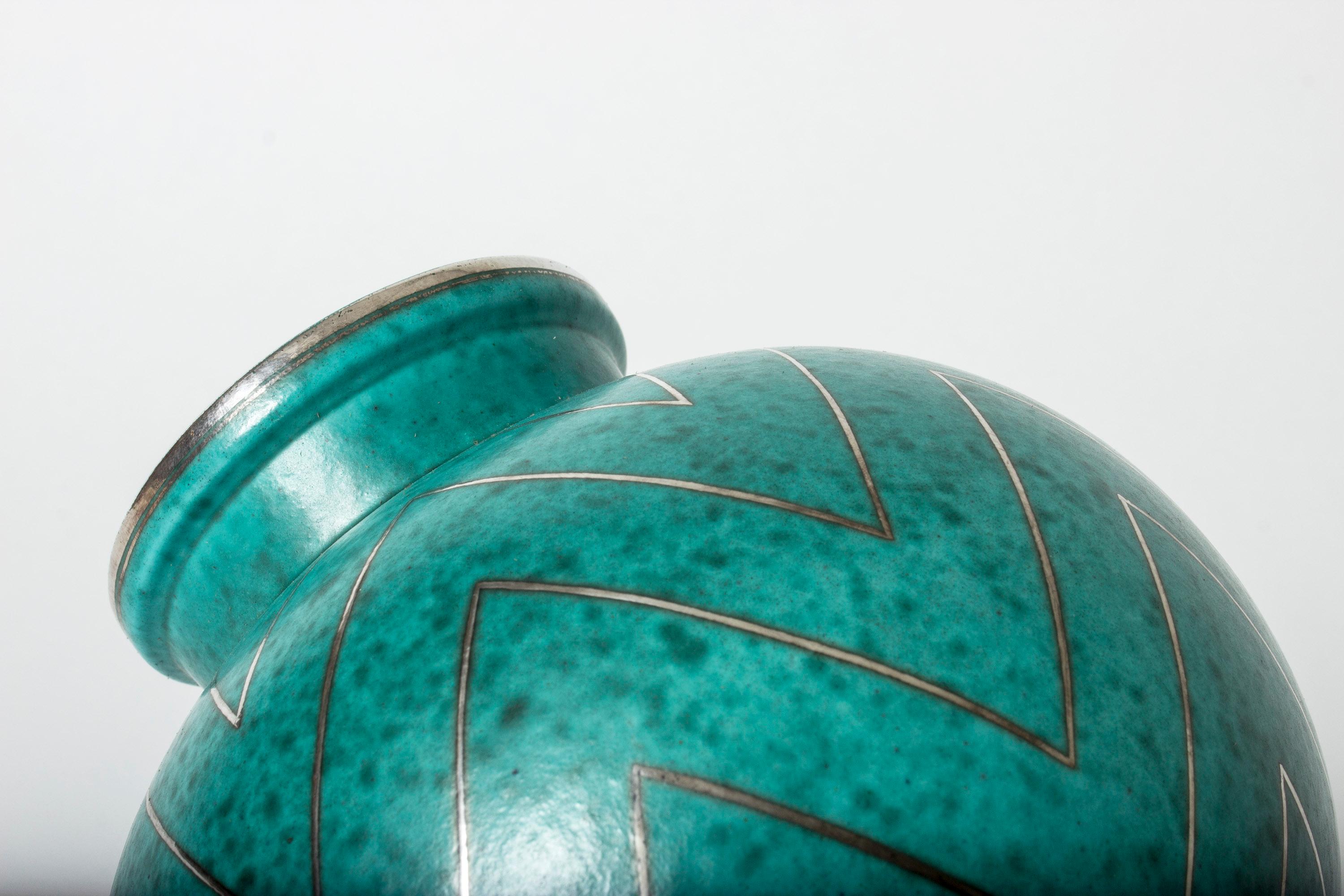 Stoneware “Argenta” Vase by Wilhelm Kåge In Good Condition In Stockholm, SE