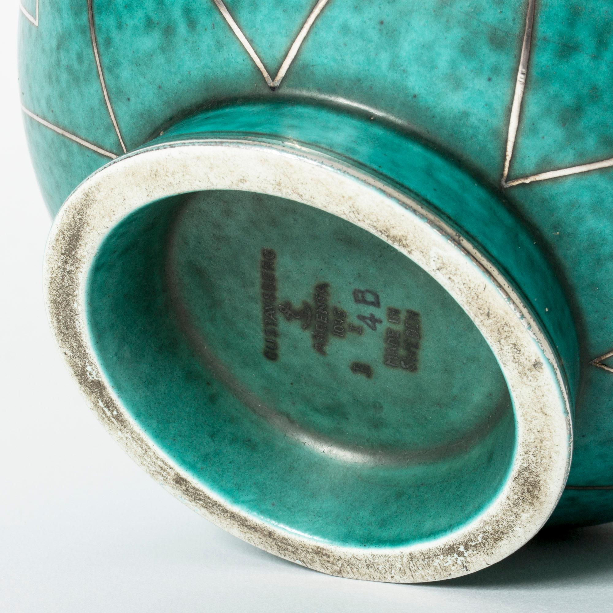 Mid-20th Century Stoneware “Argenta” Vase by Wilhelm Kåge