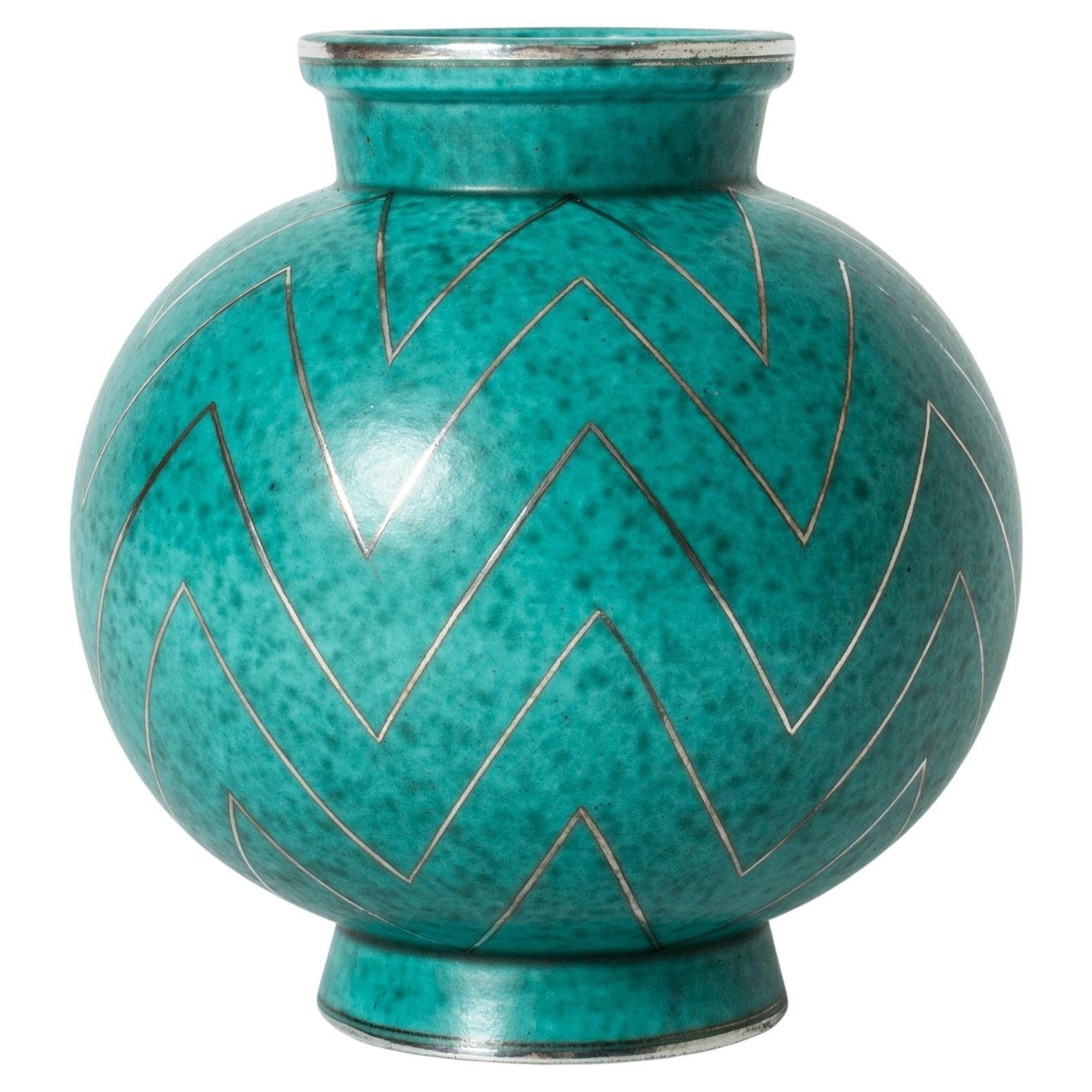 Stoneware “Argenta” Vase by Wilhelm Kåge