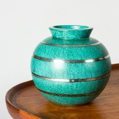 Stoneware “Argenta” Vase by Wilhelm Kåge, Gustavsberg, Sweden, 1930s