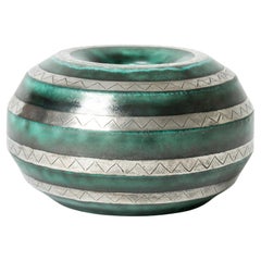 Stoneware "Argenta" Vase by Wilhelm Kåge, Gustavsberg, Sweden, 1930s