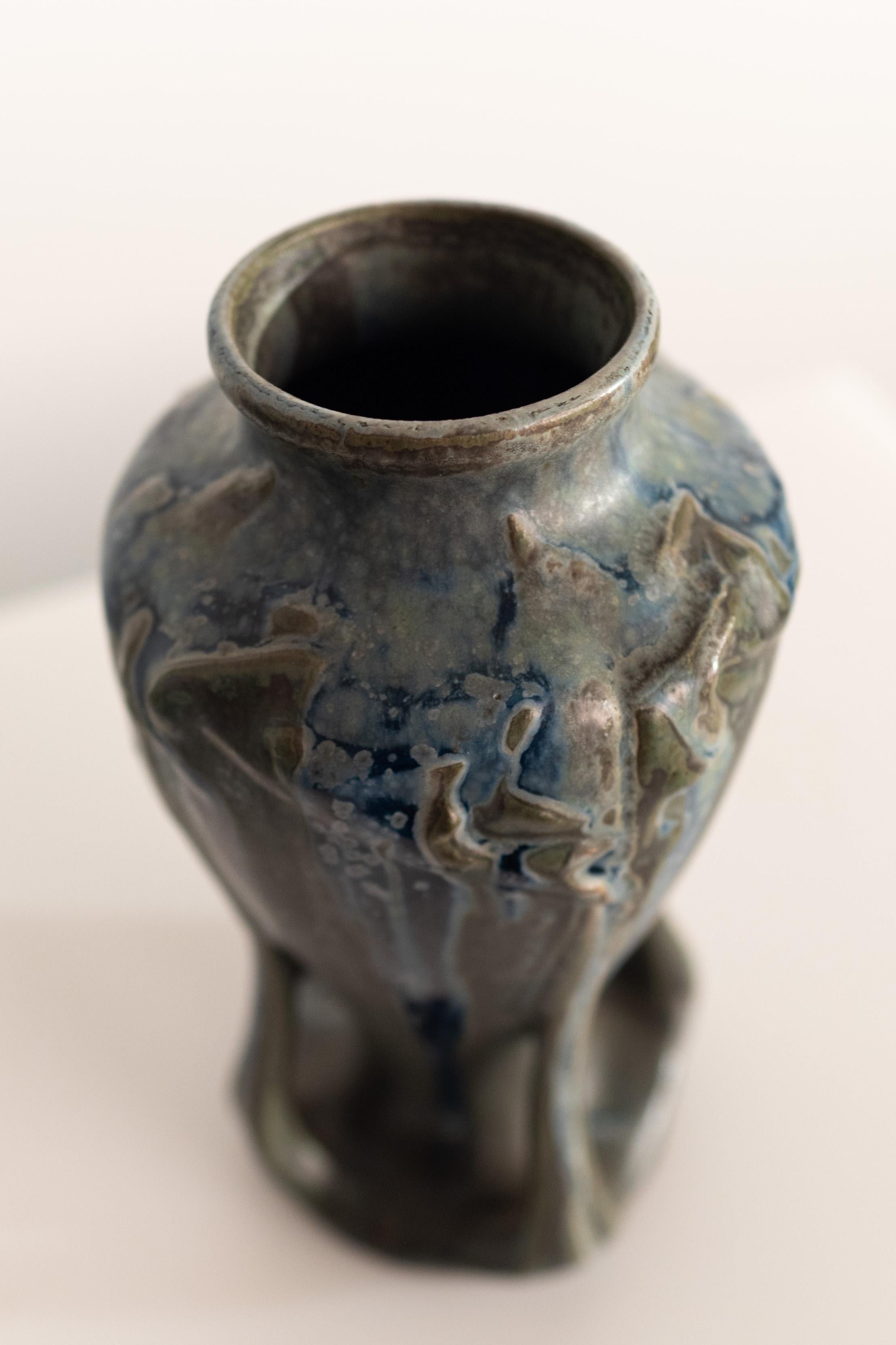 Stoneware Art Nouveau Vase In Good Condition For Sale In Oostende, BE