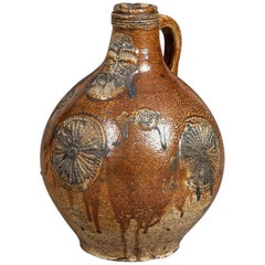 Stoneware Bellarmine or Bartmann Jug, German, Raeren, circa 1590-1600