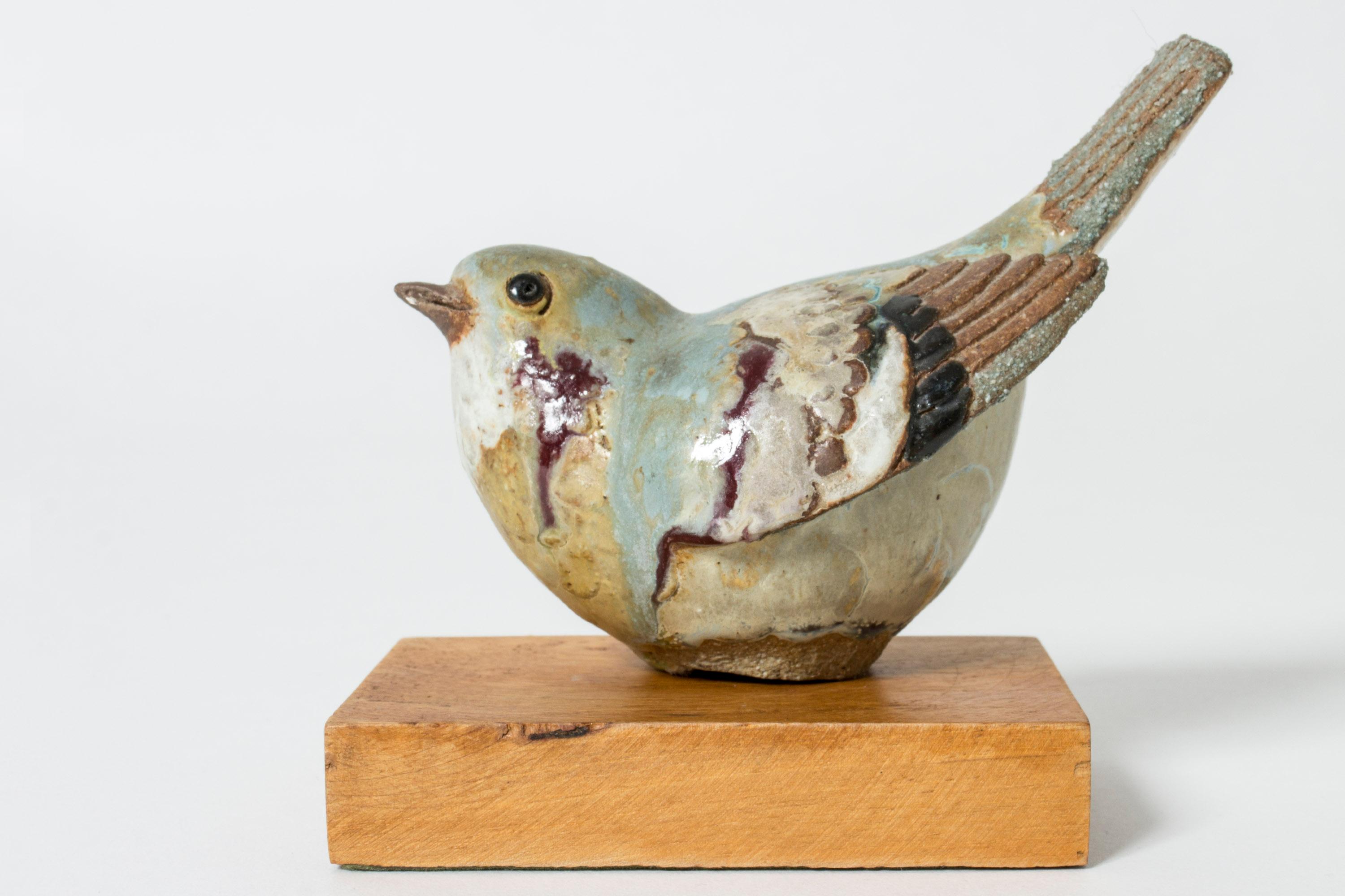 Stoneware Bird by Tyra Lindgren for Gustavsberg, Sweden, 1940s In Good Condition In Stockholm, SE