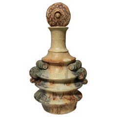 Stoneware Bottle with Toroidal Stopper by Bernard Rooke