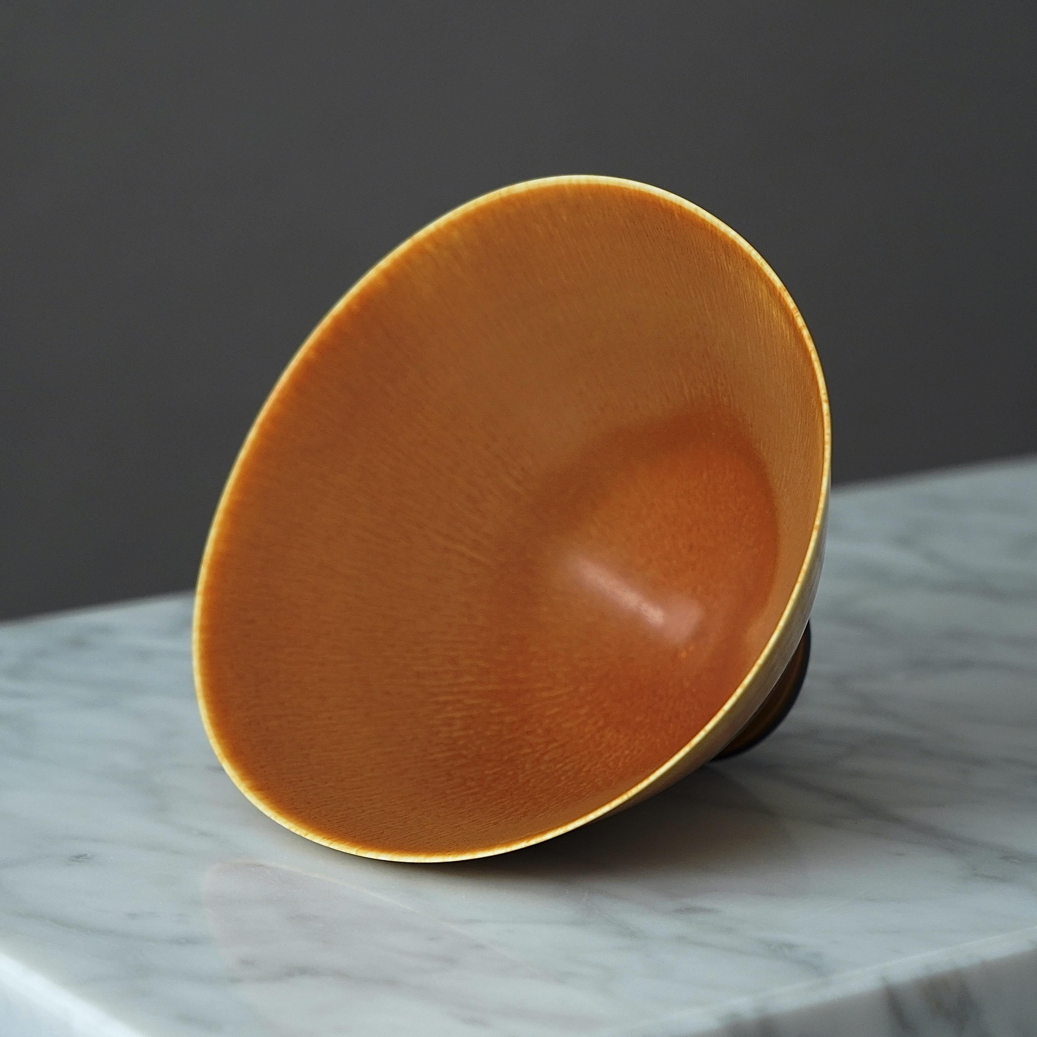 Smaltato Ciotola in gres di Berndt Friberg per Gustavsberg Studio, Svezia, 1956 in vendita