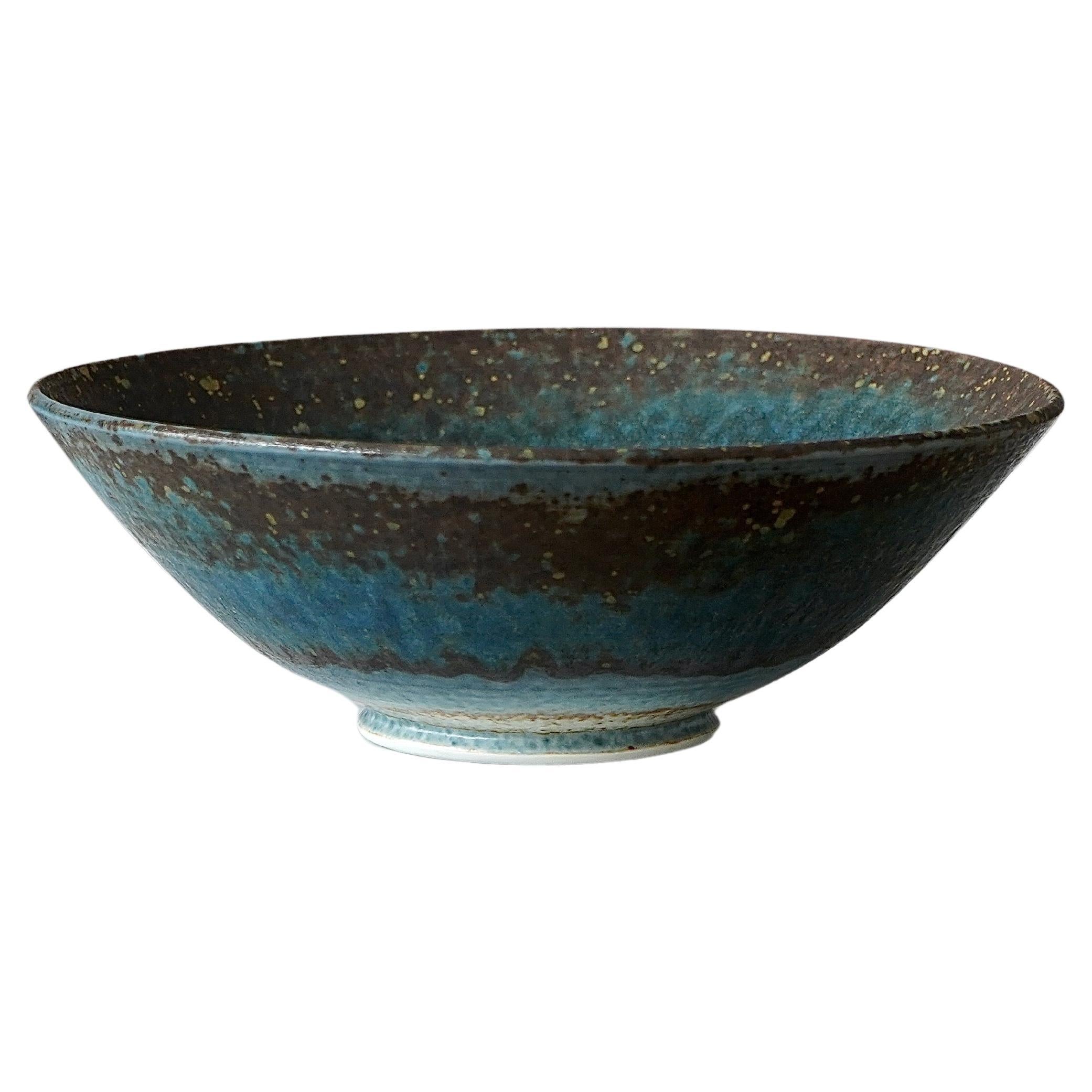 Stoneware Bowl by Francesca Mascitti Lindh. Arabia, Finland, 1960s. For Sale