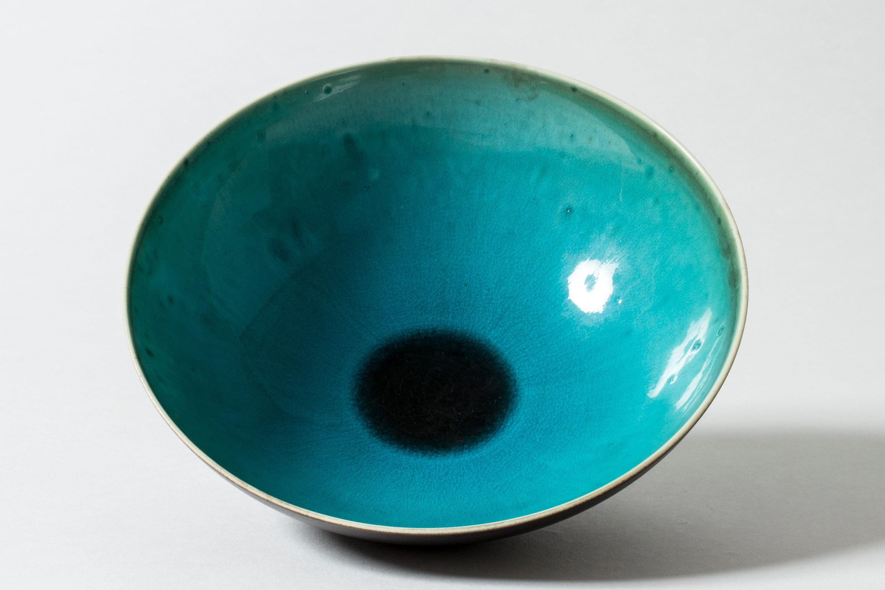 Scandinavian Modern Stoneware Bowl by Friedl Holzer-Kjellberg for Arabia, Finland, 1940s