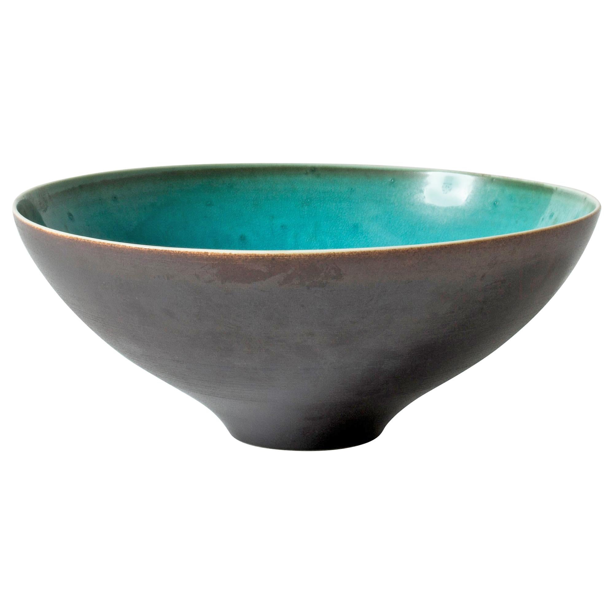 Stoneware Bowl by Friedl Holzer-Kjellberg for Arabia, Finland, 1940s