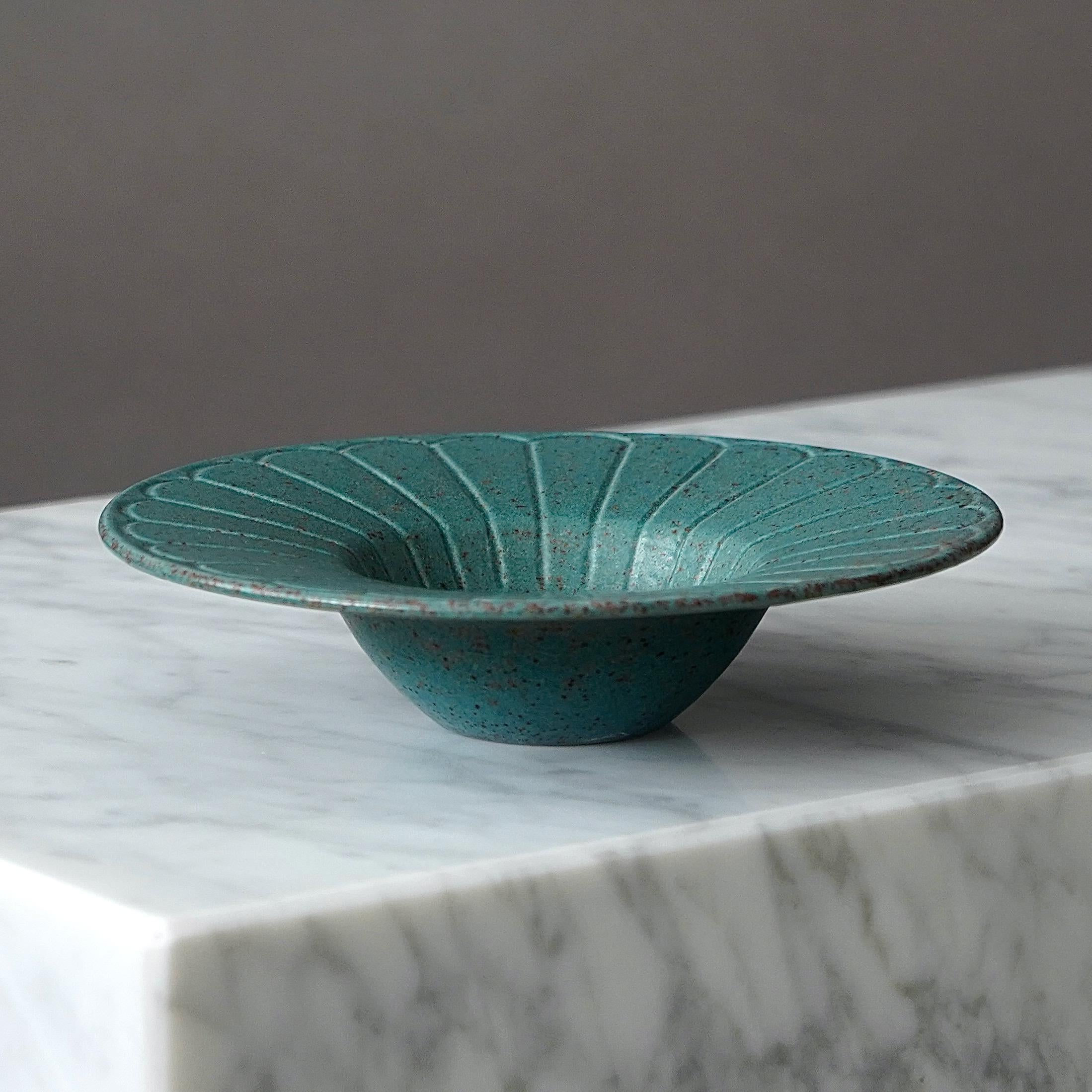 Glazed Stoneware Bowl by Gunnar Nylund for Rorstrand, Sweden, 1950s For Sale