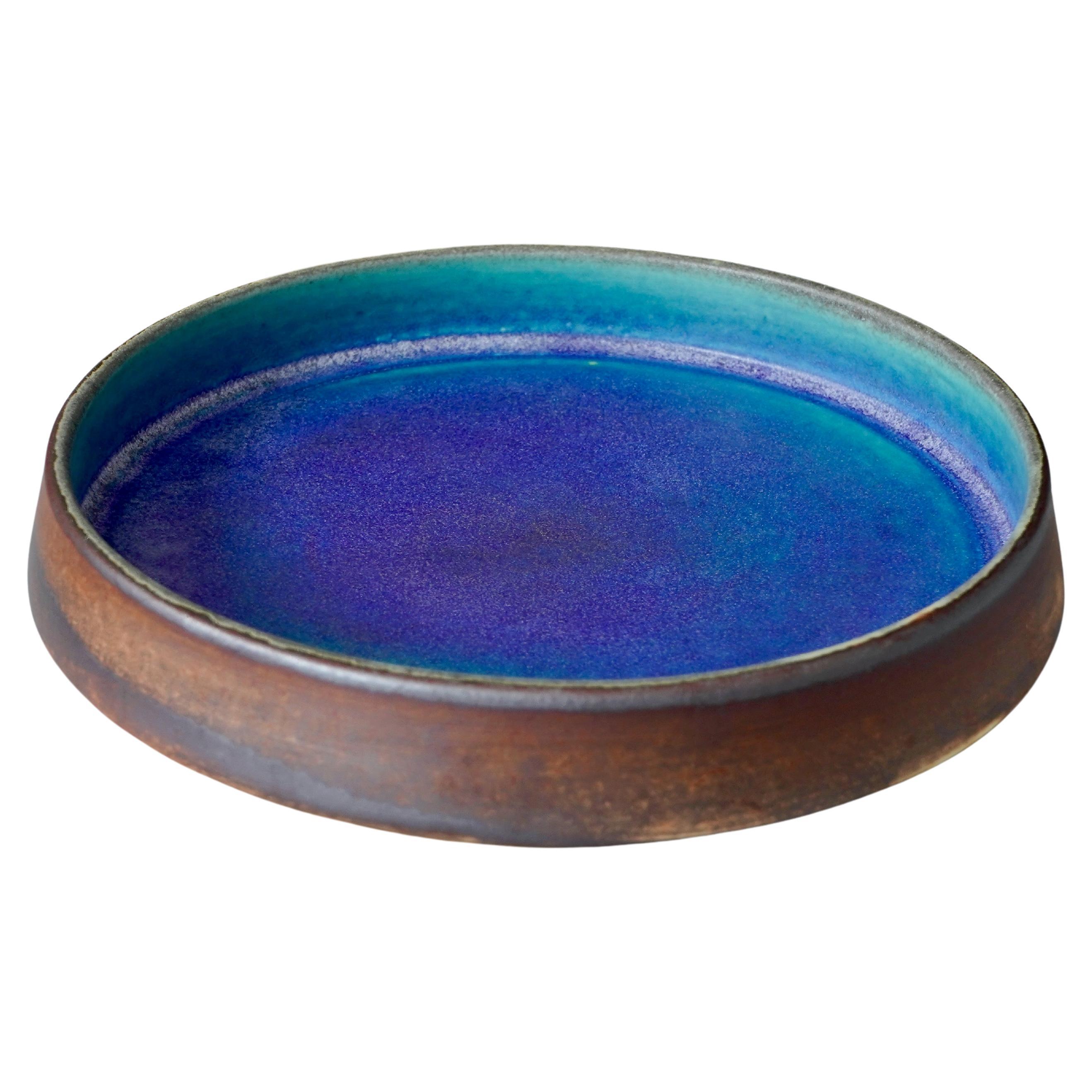 Bol en grès de Raija Tuumi pour Arabia, Finlande, années 1960 Bleu et Brown.